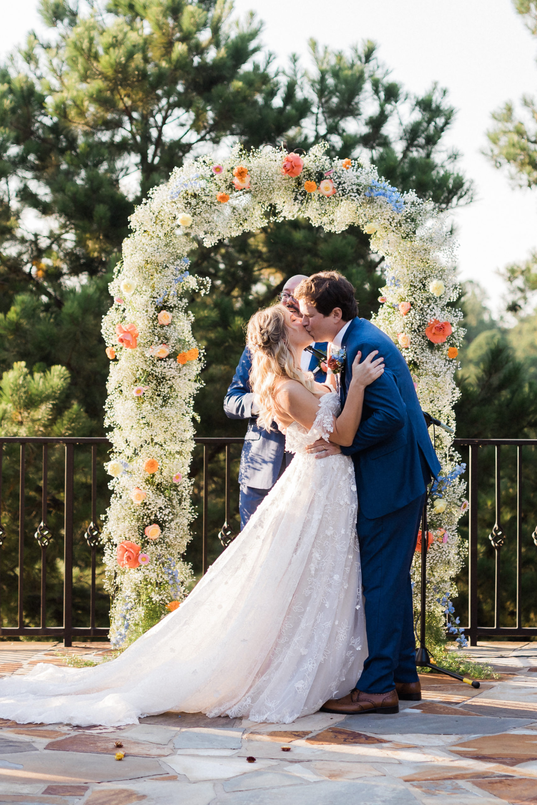 A bright bold colorful wedding day at a private home in Little Rock Arkansas